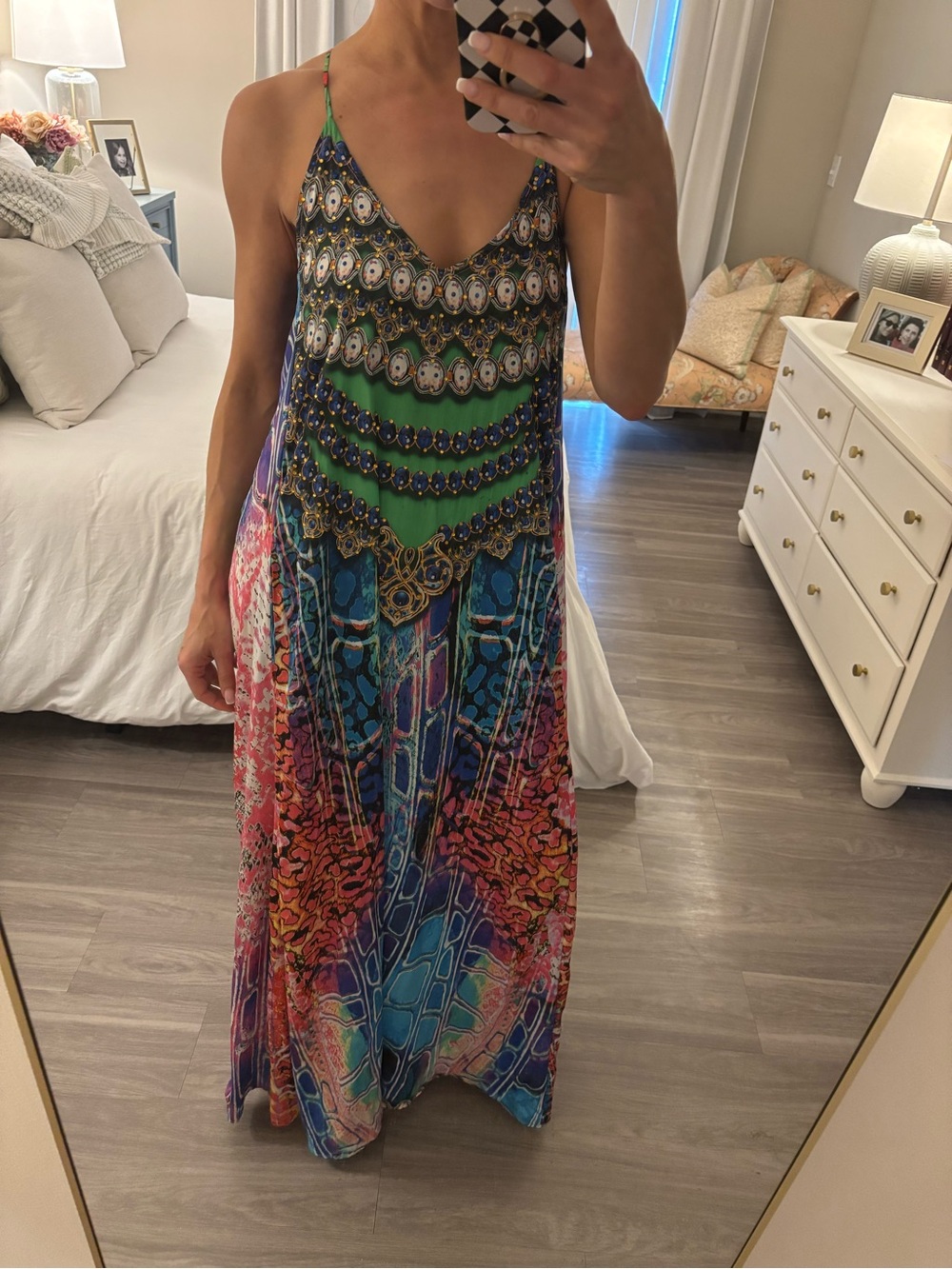 🌺 True Colours by La Moda Beaded Print Maxi Dress 🌺